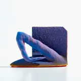 Ron Nagle, "Blue Grady," from the "Thin Fin" series, 2001, Earthenware, underglaze, glaze, overglaze, epoxy resin