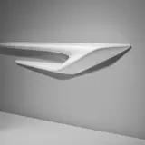 Zaha Hadid, "Serif 4" wall-mounted shelf, from the "Seamless" collection, 2006, Polyester resin