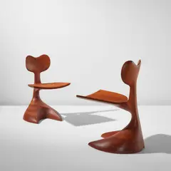 Wendell Castle, Pair of chairs, 1967, Stack-laminated oak