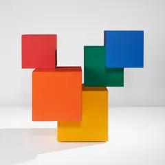 Scott Burton, “Five-Part Storage Cubes”, 1982, Painted wood