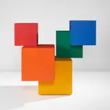 Scott Burton, “Five-Part Storage Cubes”, 1982, Painted wood
