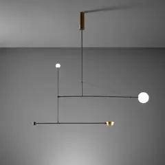 Michael Anastassiades, "Mobile Chandelier 1", designed 2008, produced 2015, Satin brass, painted brass, glass, metal wire