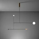 Michael Anastassiades, "Mobile Chandelier 1", designed 2008, produced 2015, Satin brass, painted brass, glass, metal wire