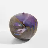 "Closed Form" with rattle by Toshiko Takaezu, 1990s, Glazed porcelain, sold Dec 2022