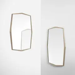 Pair of mirrors, model no. 2359 by Fontana Arte, circa 1965, Nickel-plated metal, mirrored glass, sold Dec 2022