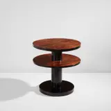 Gio Ponti, Side table, circa 1934, Burl walnut-veneered wood, painted wood