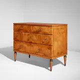 Chest of drawers by Gio Ponti and Emilio Lancia, circa 1928, Burl walnut, burl walnut-veneered wood, brass, sold Dec 2022