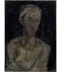 Christian Bérard, Portrait of Walter Shaw, circa 1927, Oil and beeswax on board, painted and gilt wood frame