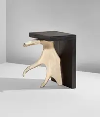Rick Owens, "Stag T" stool, 2013, Painted wood, moose antler