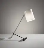 Rare adjustable table lamp, model no. 553 by Gino Sarfatti, circa 1951, Painted metal, chromium-plated brass, acrylic, offered Jun 2021