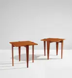 Sala Pietro Arredamenti, Set of two stacking tables, circa 1957, Meranti-veneered plywood
