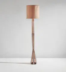 Floor lamp, model no. 2241 by Venini, circa 1951, Glass, fabric shade, offered Jun 2021