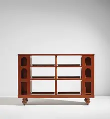 Unique bookcase by Gio Ponti, circa 1927, Walnut, walnut-veneered wood, sold Jun 2021