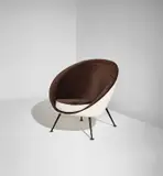 Ico Parisi, “Uovo” chair, model no. 813, circa 1953, Painted steel, fabric upholstery