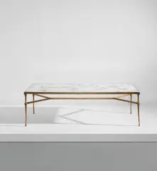 Félix Agostini, Coffee table, circa 1960, Bronze, mirrored glass