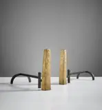 Alberto Giacometti, Rare pair of "Parallélépipédique" andirons