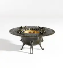Armand-Albert Rateau, Ashtray, model no. 1901, circa 1925, Patinated bronze, brass