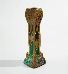 Tall vase by Zsolnay, 1898-1900, Iridescent glazed ceramic, sold Jun 2021