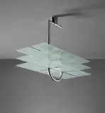 René Herbst, Ceiling light, from the architect's residence, 1930s, Chromium-plated tubular brass, chromium-plated brass, glass