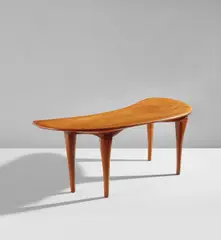 Bench by Wharton Esherick, 1960, Maple, sold Jun 2021