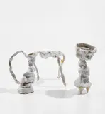 Andrew Lord, "swallowing", 1999-2007, Glazed ceramic, epoxy, gold leaf, and India ink