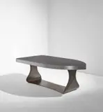 Yonel Lebovici, "Fer à repasser" table, 1985, Steel, stainless steel, aluminum, laminated wood