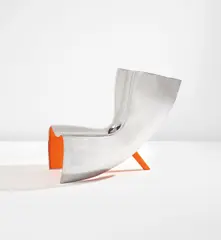 Marc Newson, Prototype "Alufelt Chair", circa 1993, Polished aluminum, lacquered aluminum