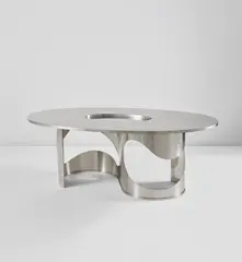 "Saturn" table by Maria Pergay, designed 1968, Stainless steel, sold Jun 2021