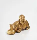 Gabriella Crespi, "Ippopotamo con piccolo" sculpture, designed 1973, Bronze