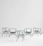 Vladimir Kagan, Set of five "Savanarola" chairs, circa 1950, Painted steel