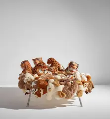 Fernando Campana and Humberto Campana, "Cake Stool", 2008, Stuffed toy animals, canvas, stainless steel