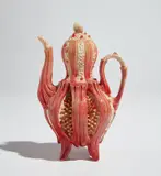 Bonnie Seeman, Teapot, 2006, Glazed porcelain, glass