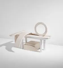 Andy and Dave, Unique "Where is this?" bench, 2018, Vinyl upholstery, aluminum