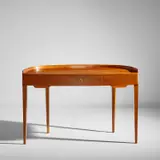 Paolo Buffa, Desk, circa 1949, Pearwood, birch-veneered wood
