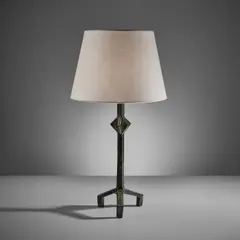 Alberto Giacometti, "Étoile" table lamp, designed circa 1935, later cast, Patinated bronze, paper shade