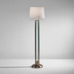 Pietro Chiesa, Floor lamp, circa 1935, Glass, nickel-plated brass, nickel-plated steel, paper shade