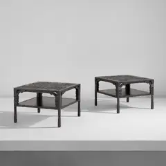 Pair of "Table de Canapé Engrenages" by Ingrid Donat, 2006-2007, Patinated bronze, sold Dec 2021