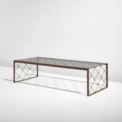 "Tour Eiffel" coffee table by Jean Royere, circa 1947, Steel, bronze, glass, sold Dec 2021