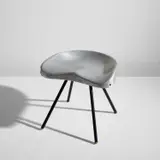 Rare stool, model no. 307 by Jean Prouvé, circa 1953, Aluminum, painted steel, beech, sold Dec 2021