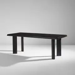 Dining table by Charlotte Perriand, circa 1960, Ebonized mahogany, sold Dec 2021