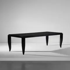 André Arbus, Dining table, 1930s, Polished ebony-veneered walnut