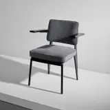 Rare "C.P.D.E." armchair by Jean Prouvé, circa 1934, Painted steel, suede upholstery, sold Dec 2021