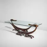 "Dragon" coffee table by Judy Kensley McKie, 1997, Patinated bronze, glass, sold Dec 2021