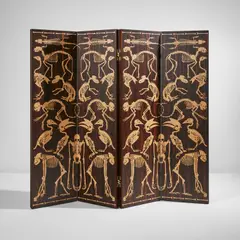 Studio Job, Four-panel screen, from the "Perished" collection, 2006, Macassar ebony-veneered wood, laser-cut bird’s eye maple