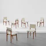 Franco Albini, Set of six "Luisella" chairs, model no. SD9, circa 1958, Teak, wool upholstery