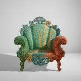 Alessandro Mendini, "Poltrona di Proust" armchair, designed 1978, produced circa 1986, Painted wood, painted fabric upholstery