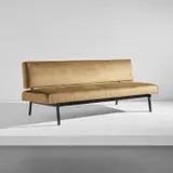 Gianfranco Frattini, Sofa, model no. 872, circa 1958, Painted steel, oak, fabric upholstery
