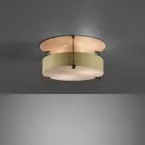 Tito Agnoli, Ceiling light, circa 1960, Painted aluminum, glass, brass-plated steel, brass