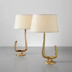 Guglielmo Ulrich, Pair of table lamps, circa 1936, Brass, paper shades