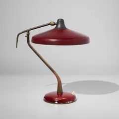 Oscar Torlasco, Table lamp, 1950s, Brass, painted metal